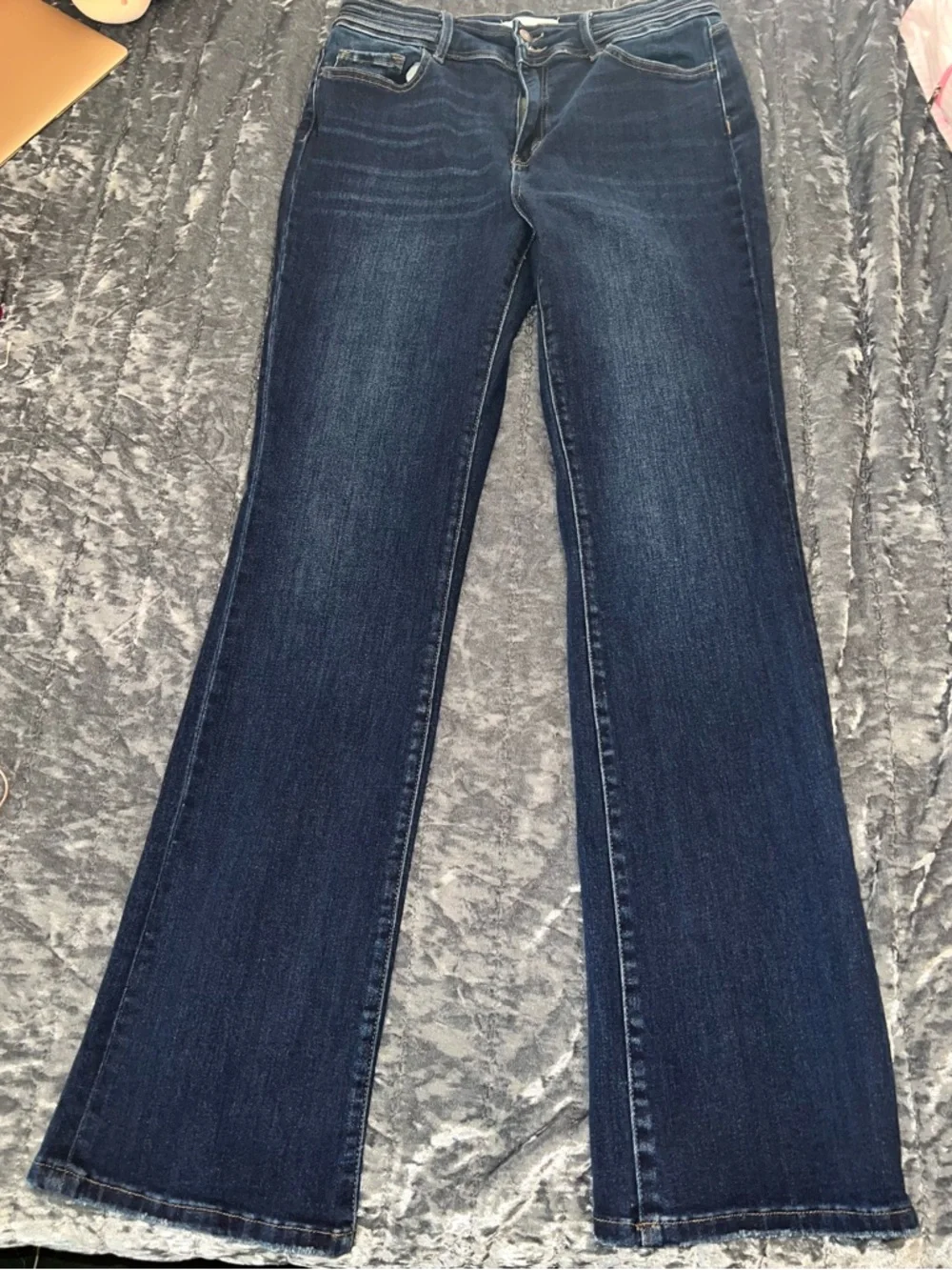 Women’s Dark Blue Boot Cut Jeans - Classic Flare - Picture 1 of 7